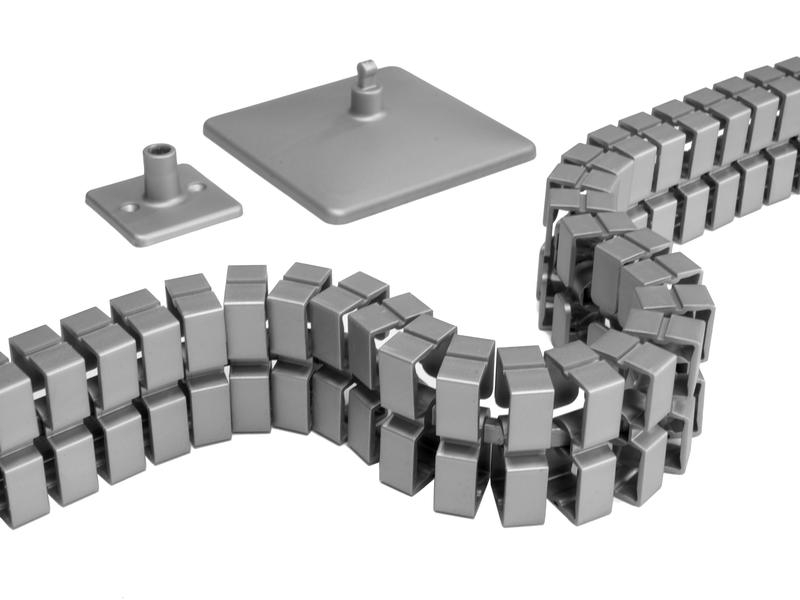 Actiforce Kabelkette SLIM Grau, Inklusiv Tischplatte: Nein, Material: Kunststoff, Gewicht: 1 kg, Belastbarkeit: 0.2 kg, Farbe: Grau