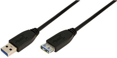 LogiLink USB 3.0 Verlängerungskabel, schwarz, 1,0 m