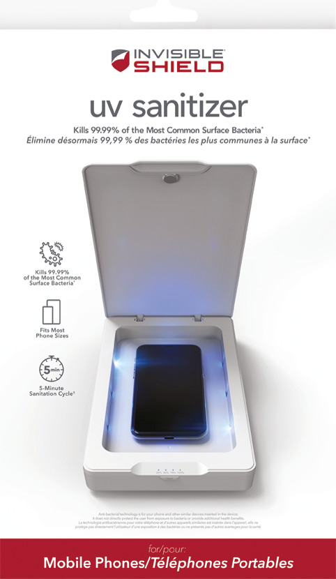 INVISIBLE SHIELD UV-C Sterilizer CleaningSystem 209906215 for Phones up to 6.9, USB-C