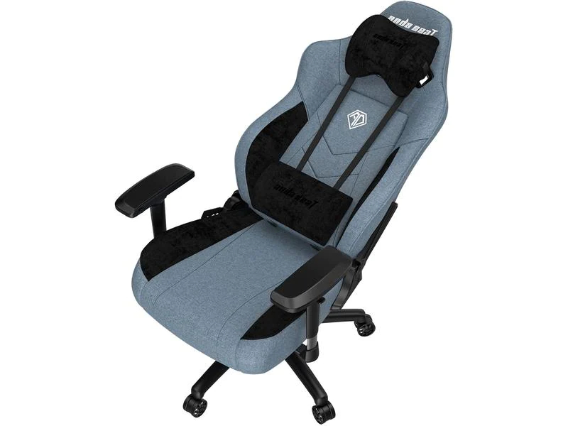 Anda Seat Gaming-Stuhl T-Compact Premium Blau, Lenkradhalterung: Nein, Höhenverstellbar: Ja, Detailfarbe: Blau, Material: Leinen, Schaum, Stahl, Aluminium, Belastbarkeit: 130 kg