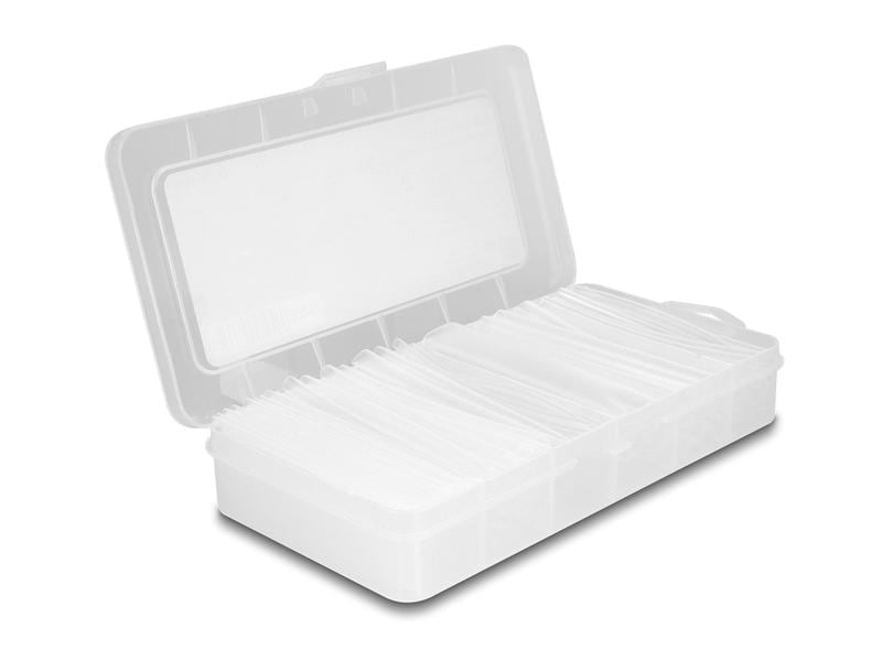 Delock Schrumpfschlauch 135-teilig Sortimentsbox, transparent, Breite: 3.2 mm, 10 mm, 6.4 mm, 3 mm, 12.7 mm, 5 mm, Länge: 0.1 m, Material: Polyethylen (PE)