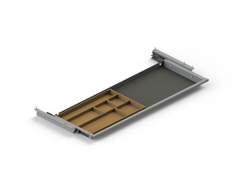 Actiforce Materialschublade SL Silber, Inklusiv Tischplatte: Nein, Material: Holz, Aluminium, Gewicht: 4 kg, Belastbarkeit: 2 kg, Farbe: Silber