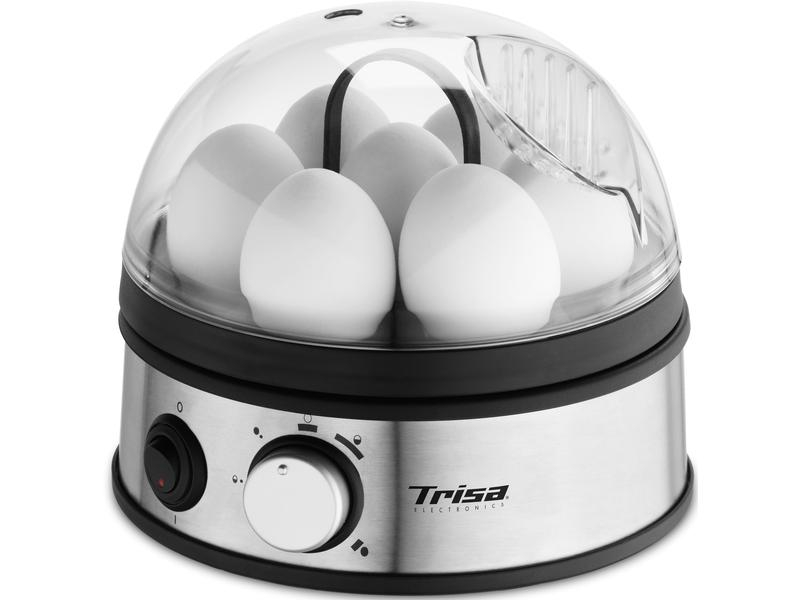 Trisa Eierkocher Egg Master 7 Eier, Silber, Automatische Temperaturkontrolle: Nein, Farbe: Silber, Anzahl Eier: 7 Eier, Material: Edelstahl, Einstellbarer Härtegrad: Nein, Betriebsart: 230 V