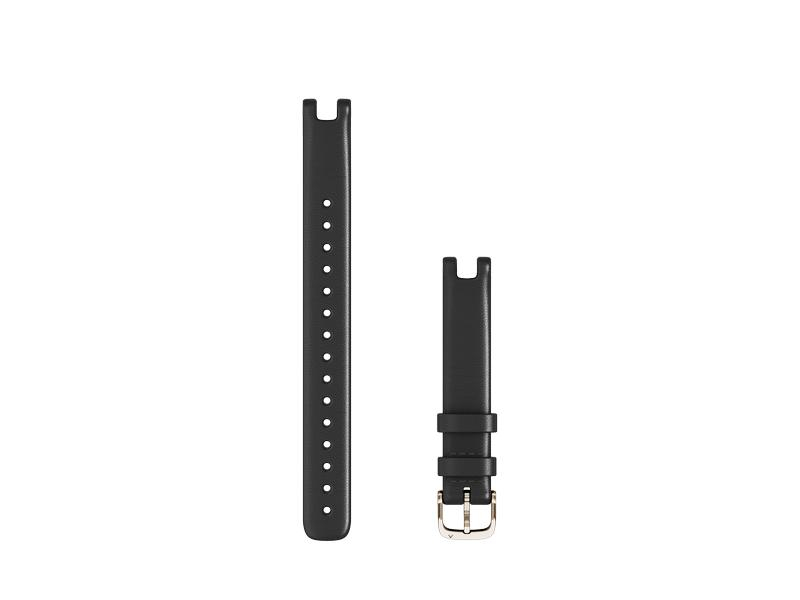 GARMIN Armband Leder (extra lang) für Garmin Lily, Farbe: Schwarz