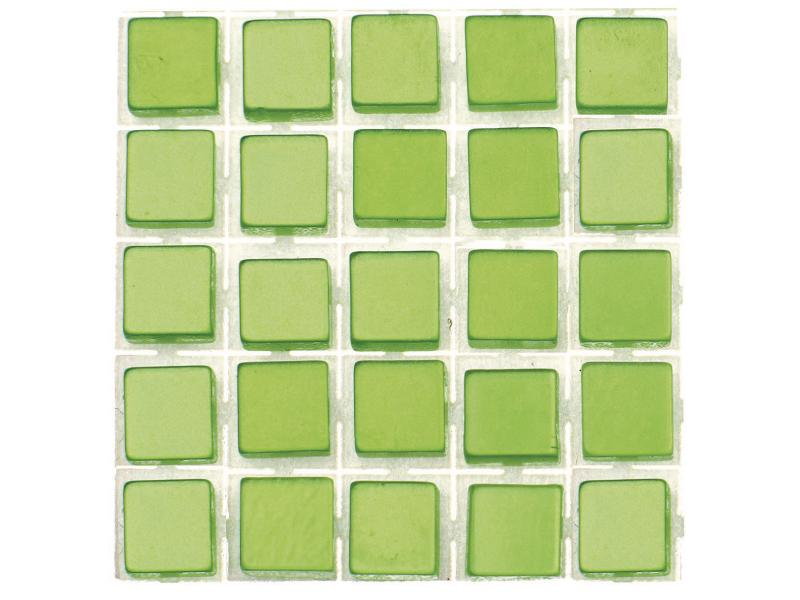Glorex Selbstklebendes Mosaik Poly-Mosaic 5 mm Hellgrün, Breite: 5 mm, Länge: 5 mm, Verpackungseinheit: 119 Stück, Material: Kunststoff, Farbe: Hellgrün