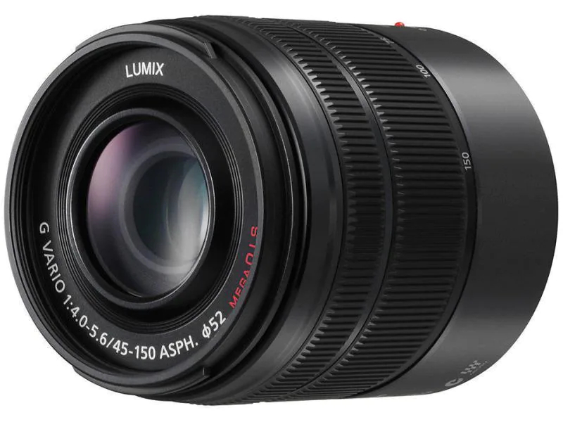 Panasonic Zoomobjektiv Lumix G 45-150mm f/4.0-5.6 OIS, Objektivtyp: Tele, Widerstandsfähigkeit: Keine, Filterdurchmesser: 52 mm, Brennweite Min.: 45 mm, Brennweite Max.: 150 mm, Farbe: Schwarz