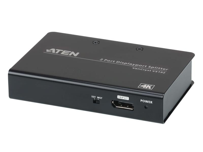 Aten 2-Port Signalsplitter VS192 True 4K DisplayPort, Anzahl Ports: 2, Schnittstellen: DisplayPort, Signalverstärkung: Aktiv