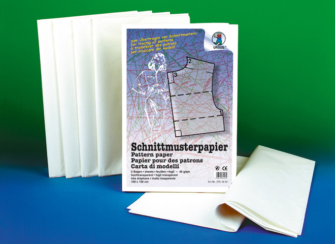 URSUS Schnittmusterpapier 100x150cm 2761000 40g, transparent 5 Blatt