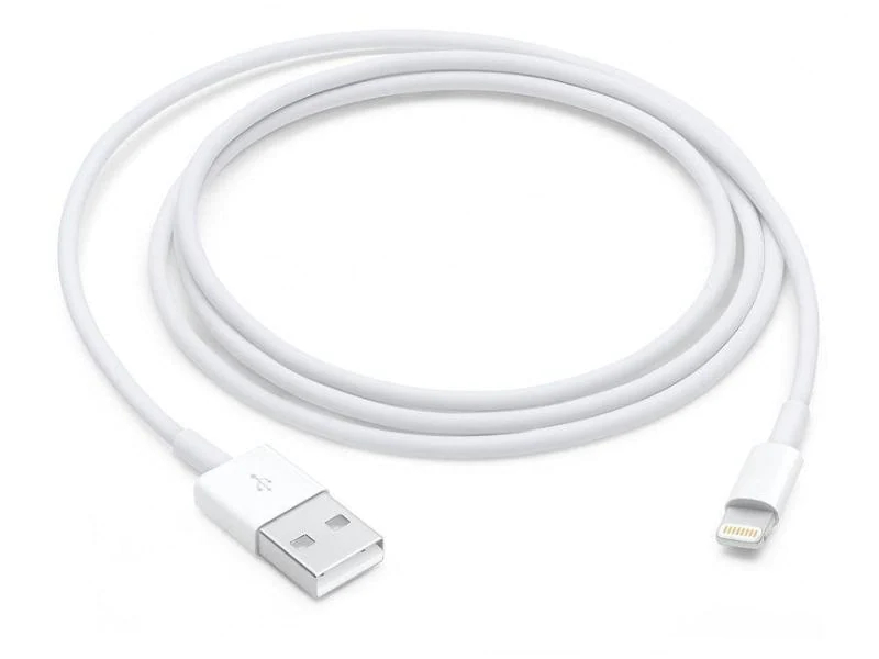Apple USB 2.0-Kabel A-Lightning 1 m, Kabeltyp: Anschlusskabel, Farbe: Weiss, USB Standard: 2.0 (480 Mbps), Länge: 1 m, USB Anschluss 2 (Endgerät): Lightning, Geschlecht Anschluss 2 (Endgerät): Male (Stecker)