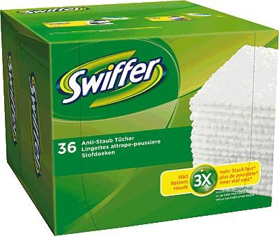 Swiffer Wischtücher Trocken 36 Stück, Verpackungseinheit: 36 Stück, Farbe: Weiss, Kompatibel zu: Swiffer Bodenwischer, geeignet für alle Böden