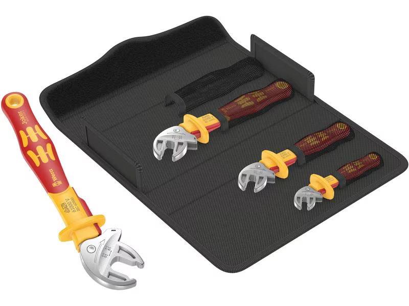 Wera Maulschlüssel 6004 Joker VDE 4 Set, Selbstjustierend, 4-tlg, Produkttyp Handwerkzeug: Rollgabelschlüssel, Schlüsselweite: 19 mm, 7 mm