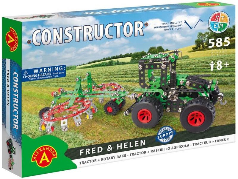 Alexandertoys Baukasten Constructor: Traktor «Fred & Helen», Altersempfehlung ab: 8 Jahren, Material: Kunststoff, Metall, Anzahl Teile: 585 Teile
