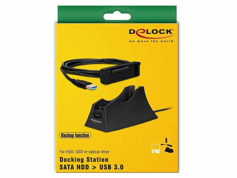 Delock 61858 Dockingstation SATA HDD USB3.0, Für 2.5 und 3.5 SATA HDD, USB 3.0-A Anschluss,