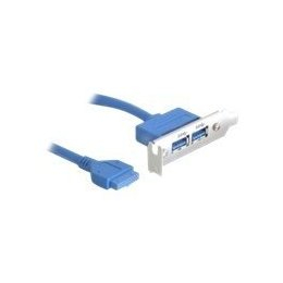 Delock Slotblech USB 3.0 Pin Header Low Profile, 19 Pin 1 x intern > 2 x USB 3.0-A Buchse extern,