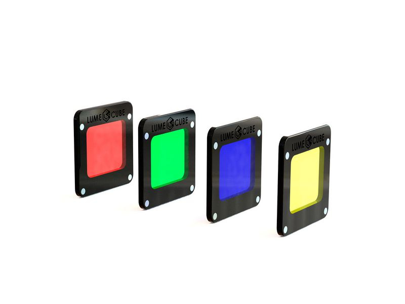 LUME CUBE Filteraufsatz RGBY Filter Set, Kompatibel zu: Lume Cube Light House, 4x verschiedene Farbfilter