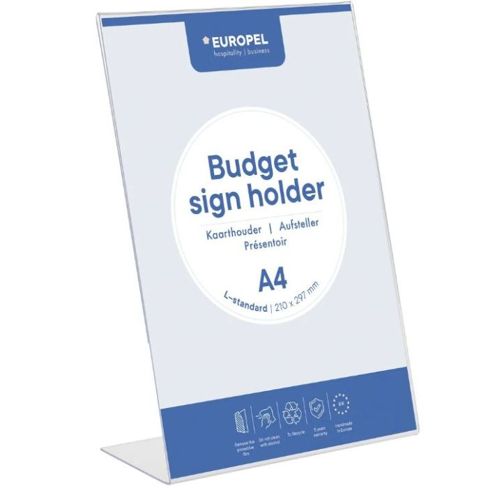 EUROPEL Tischaufsteller Budget, DIN A4 hoch, schräg
