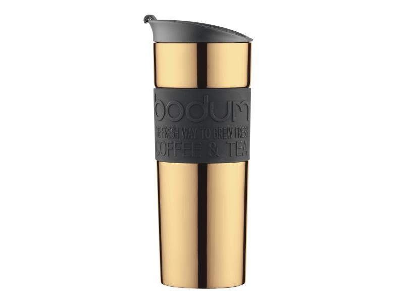 Bodum Thermobecher Travel Mug 0.35 l gold, Material: Edelstahl; Silikon, Fassungsvermögen: 0.35 l, Farbe: Gold