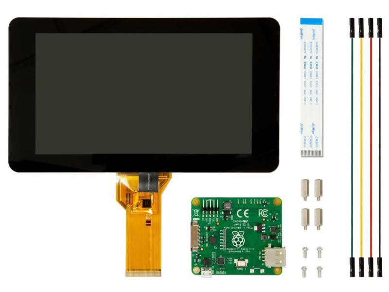 Raspberry Pi 7" Touchscreen inkl. Platine Kompatibel zu: Raspberry Pi, Zubehörtyp: Touchscreen, inkl. Adapterplatine, Schrauben und Kabel, Auflösung 800x480, 10 Finger capacitive Touchscreen.