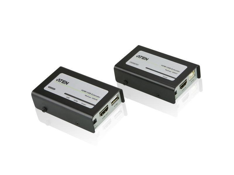 Aten HDMI-Extender VE803, Weitere Anschlüsse: USB, Set: Ja, Reichweite: 40 m, Extender Typ: Cat-Extender, Videoanschlüsse: HDMI, Einsatzzweck Extender: Video