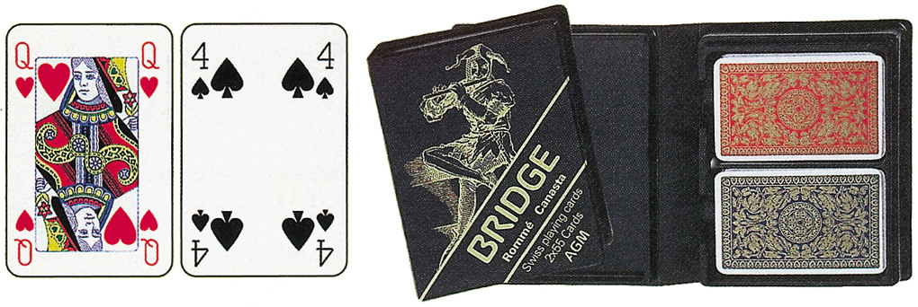 AGMÜLLER Bridge Doppel 57x89mm 106801211 rot/blau-gold 55 Karten