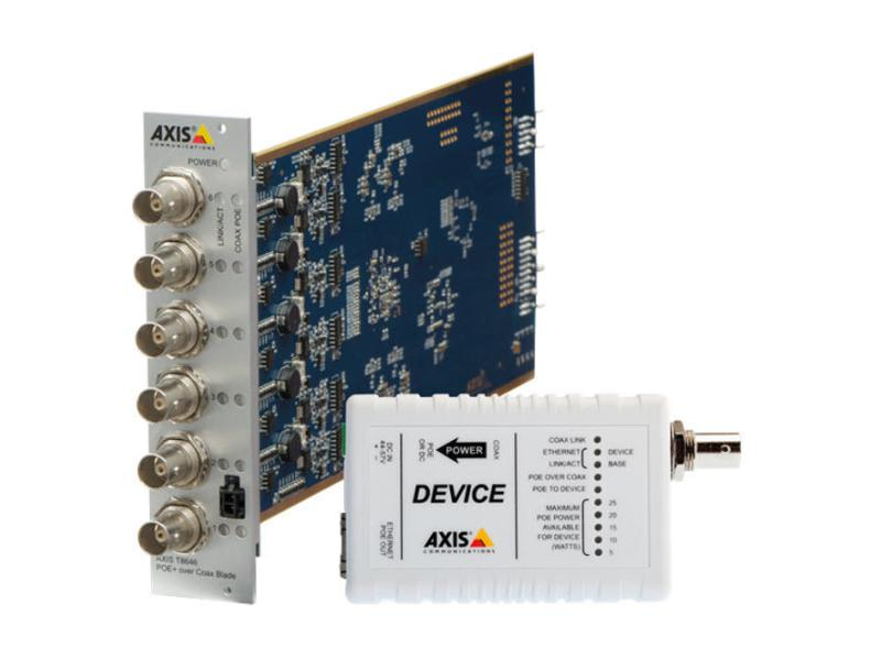 Axis PoE+ Converter T8646 PoE+ over Coax Blade Kit mit 6 Empf., Aussenanwendung: Nein, Leistung PoE pro Port: 0 W, PoE Standard: 802.3af/at PoE+, Produkttyp: PoE+ Converter, RJ-45 Geschwindigkeit: 10/100 Mbit/s