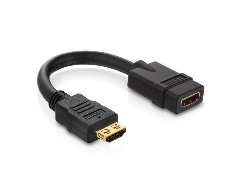 Purelink HDMI auf HDMI Adapter, HDMI-Stecker auf HDMI-Buchse, Portsaver - 0,1 m