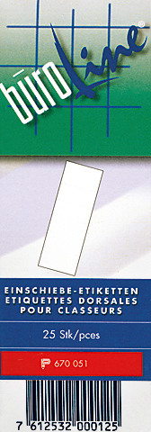 BÜROLINE Rückenschild Ordner 51x143mm 670051 25 Stück