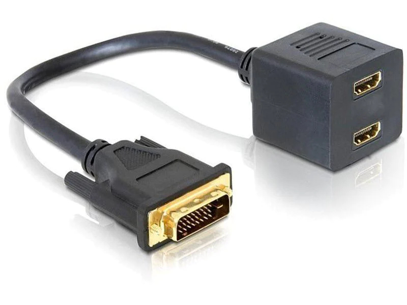 DeLock 2 Port Signalsplitter DVI-D - HDMI Anzahl Ports: 2, Signalverstärkung: Passiv, Schnittstellen: HDMI Typ A