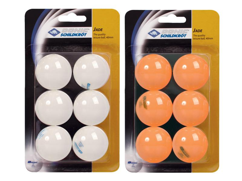 DONIC Schildkröt Tischtennisball Jade Doppelpack, Verpackungseinheit: 12 Stück, Farbe: Weiss, Orange, Sportart: Tischtennis