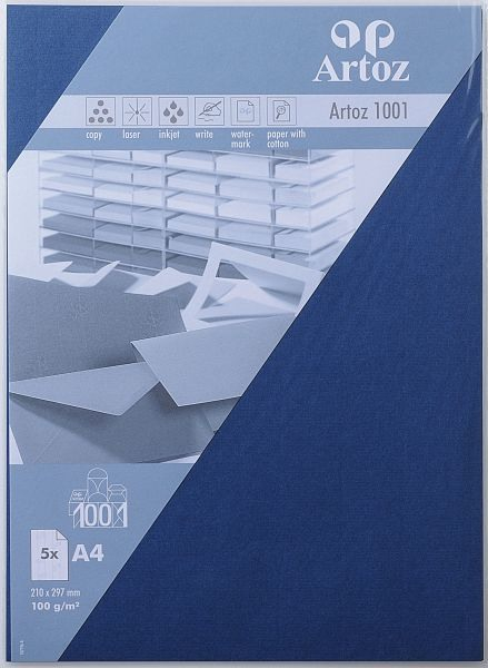 ARTOZ Papier 1001 A4 107796144 100g, classic blau 5 Blatt