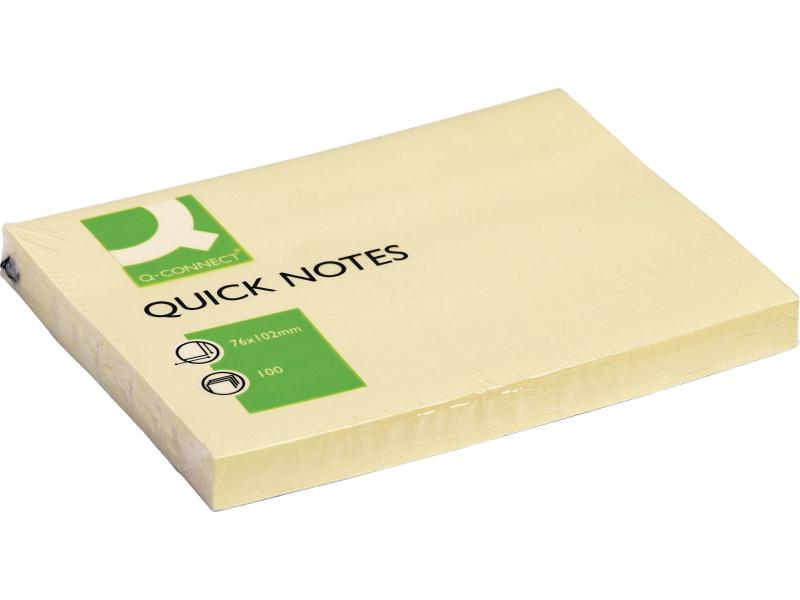 CONNECT Notizzettel Quick Notes 76 x 102 mm, Gelb, Breite: 76 mm, Farbe: Gelb, Länge: 102 mm, Selbstklebend: Ja