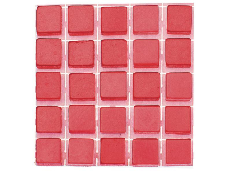 Glorex Selbstklebendes Mosaik Poly-Mosaic 5 mm Rot, Breite: 5 mm, Länge: 5 mm, Verpackungseinheit: 119 Stück, Material: Kunststoff, Farbe: Rot