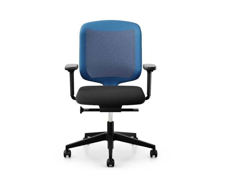 Giroflex Bürostuhl Chair2Go 434 Schwarz/Blau, Produkttyp: Bürostuhl, Drehfunktion: Ja, Kopfstütze: Nein, Material Bezug: Polyester, Material Sitz- und Rückenträger: Kunststoff, Metall, Fussstütze: Nein