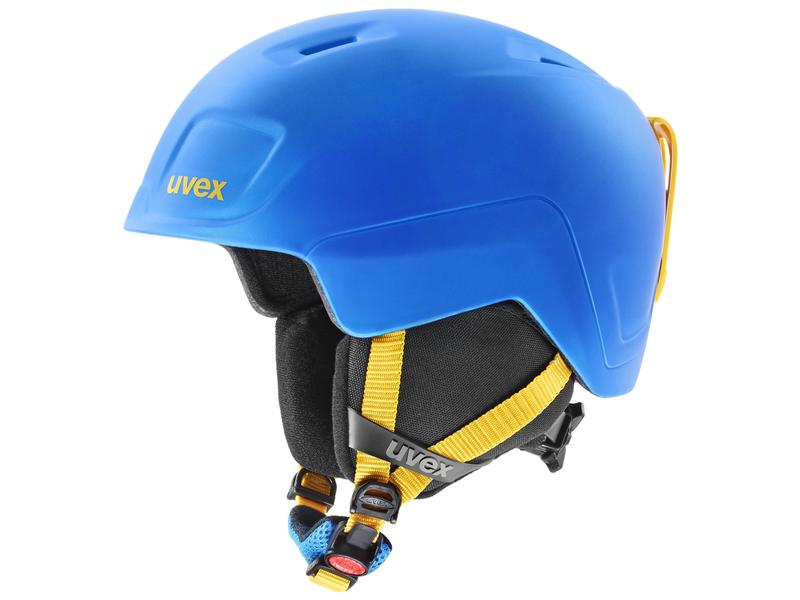 uvex Helm heyya pro, Einsatzbereich: Wintersport, Zielgruppe: Kinder, Kopfumfang von: 54 cm, Kopfumfang bis: 58 cm, Farbe: Blau, Gelb, Sportart: Ski, Snowboard