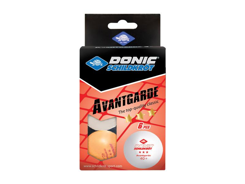 DONIC Schildkröt Tischtennisball 3-Stern Avantgarde 6er Set, Verpackungseinheit: 6 Stück, Farbe: Weiss, Orange, Sportart: Tischtennis