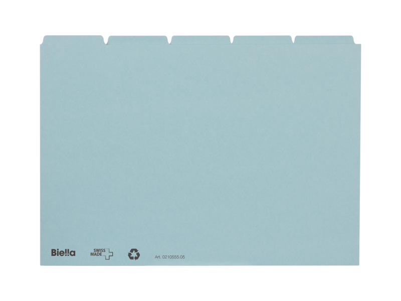 Biella Karteikarten A5 Blau Blanko, Verpackungseinheit: 25 Stück, Medienformat: A5, Lineatur: Blanko, Material: Karton, Farbe: Blau