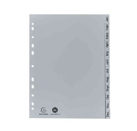 EXACOMPTA Kunststoff-Register, Monate, DIN A4, 12-teilig