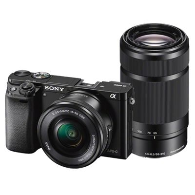 Sony Fotokamera Alpha 6000 Kit 16-50 / 55-210, Bildsensortyp: CMOS, Widerstandsfähigkeit: Keine, Speicherkartentyp: SDHC, SDXC, SD, GPS: Nein, Bildschirmdiagonale: 3 ", Bildsensorstandard: APS-C