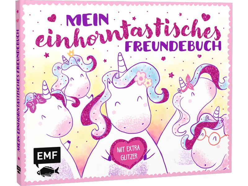 EMF Freundebuch Einhorn Pink, Motiv: Einhorn, Medienformat: 17.5 x 21.6 cm, Detailfarbe: Pink, Altersgruppe: Kinder