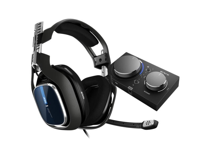 Astro Gaming Headset Gaming A40 TR inkl. MixAmp Pro Blau, Verbindungsmöglichkeiten: 3.5 mm Klinke, Audiokanäle: 7.1, Surround-Sound: Ja, Detailfarbe: Schwarz, Blau, Plattform: PlayStation 4, PC, Kopfhörer Trageform: Over-Ear