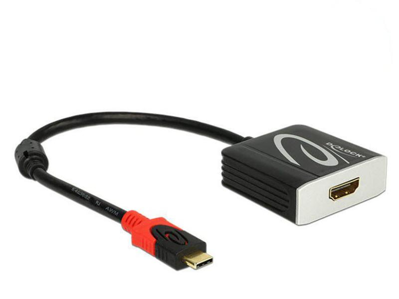DeLock USB-C Grafikkarte HDMI, 4K support Videoanschluss Seite A: HDMI Typ A, Auflösung Max.: 4096 x 2160 (HD4K), Max. gleichzeitige Displays: 1, Schnittstelle Hardware: USB 3.1, Wichtiger Hinweis: USB-C Port muss Displayport Alternate Modus unterstütze