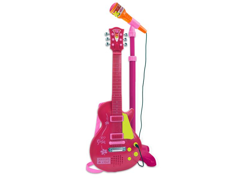 Bontempi Musikinstrument Rockgitarre mit Standmikrofon Pink, Produkttyp: Gitarre, Altersempfehlung ab: 3 Jahren