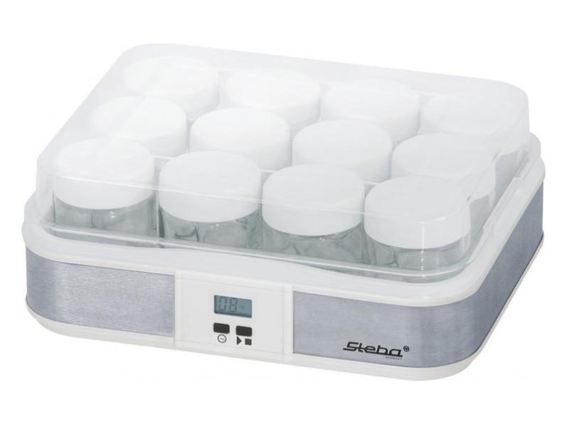 Steba Joghurtmaker JM 2 2.4 l, Timerfunktion, Volumen: 2.4 l, LCD Display, 12 Glas-Joghurtbecher mit 0.2 l, Rezeptbroschüre
