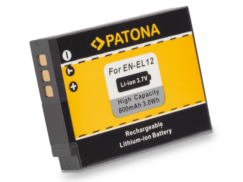 Patona Digitalkamera-Akku EN-EL12 Kompatible Hersteller: Nikon, Kapazität Wattstunden: 2.96 Wh