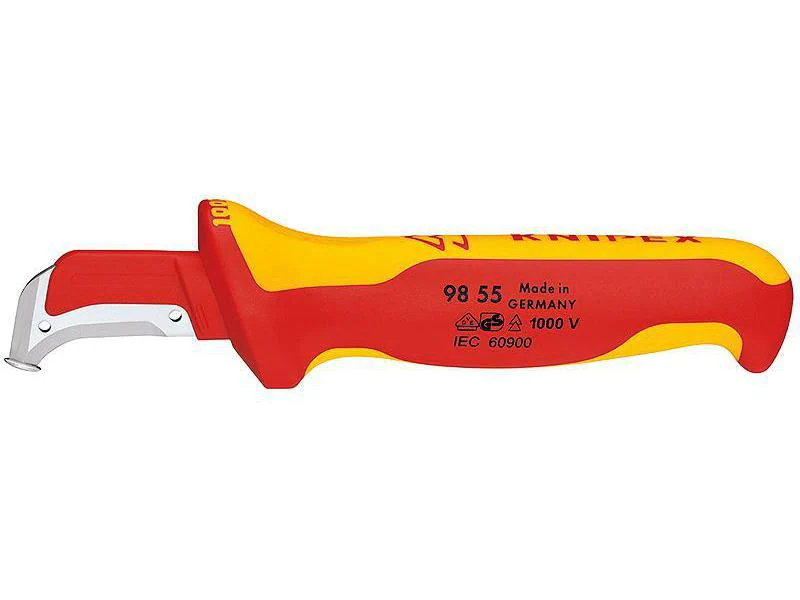 Knipex Abmantelungsmesser 180 mm mit Gleitschutz, Set: Nein, Funktionen: Messer, Typ: Abmantelungsmesser