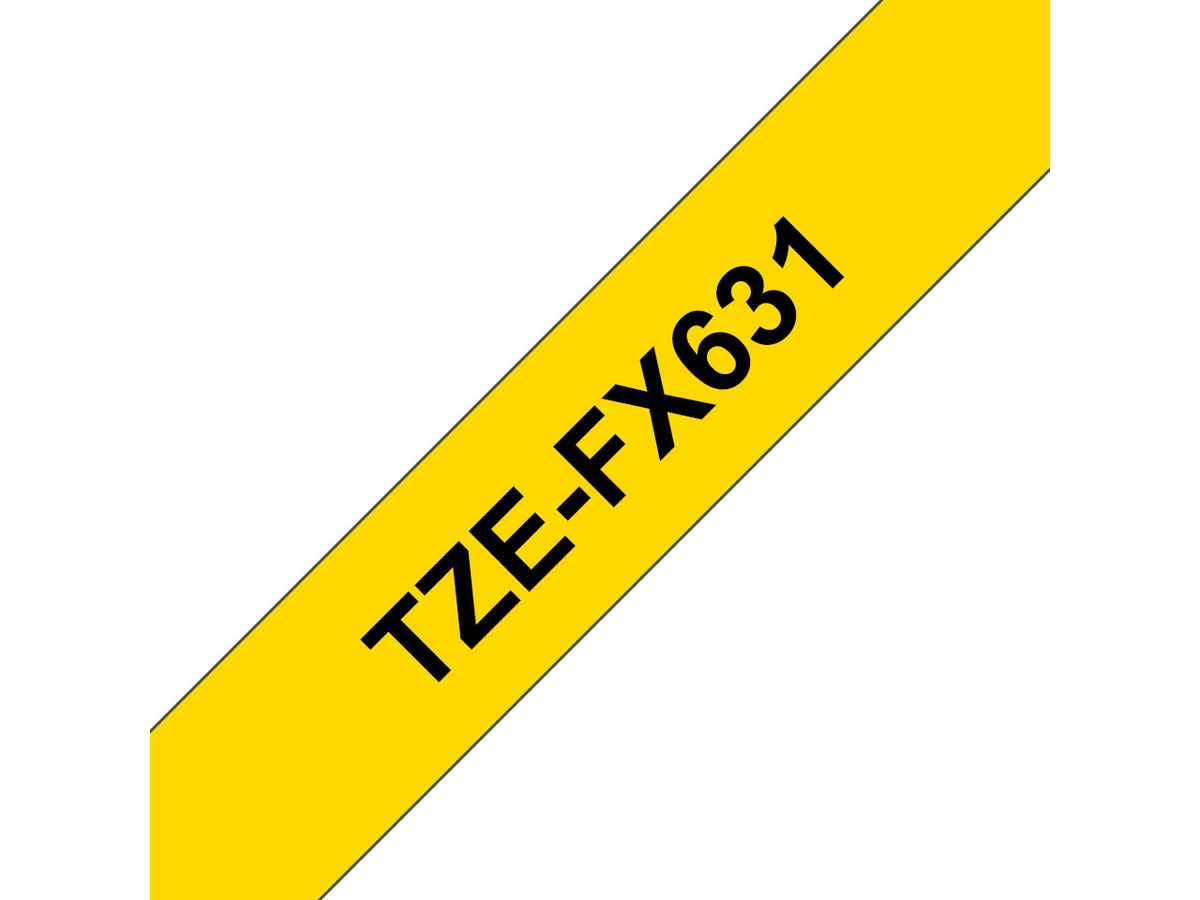 Brother Beschriftungsband TZe-FX631 Schwarz auf Gelb 12 mm