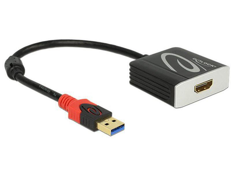 DeLock USB3.0 Grafikkarte HDMI Videoanschluss Seite A: HDMI Typ A, Auflösung Max.: 2048 x 1152, Max. gleichzeitige Displays: 1, Schnittstelle Hardware: USB 3.0