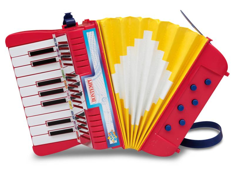 Bontempi Musikspielzeug Akkordeon mit 17 Tasten C-E, Alter ab: 3 Jahre, Material: Kunststoff