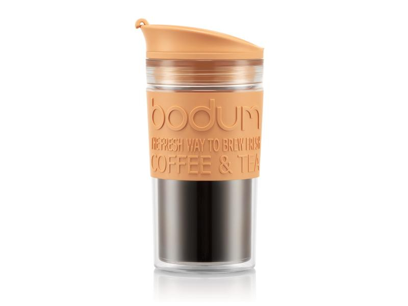 Bodum Thermobecher Joycup Travel Mug 350 ml, Lachs, Material: Kunststoff, Griffe: Nein, Fassungsvermögen: 350 ml, Farbe: Lachs
