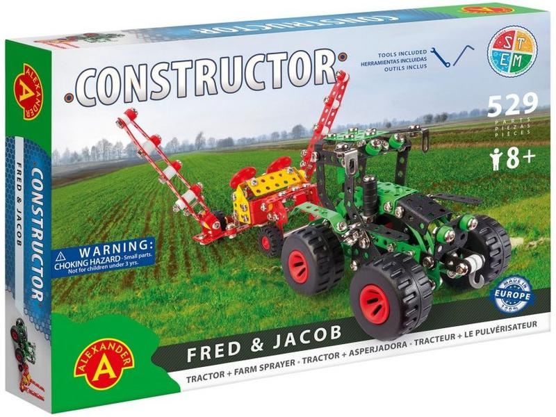 Alexandertoys Baukasten Constructor: Traktor «Fred & Jacob», Altersempfehlung ab: 8 Jahren, Material: Kunststoff, Metall, Anzahl Teile: 529 Teile